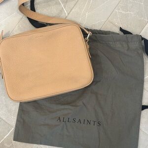 AllSaints Tan Leather Crossbody Bag